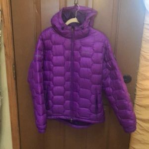 Marmot XL 800 fill, purple jacket.